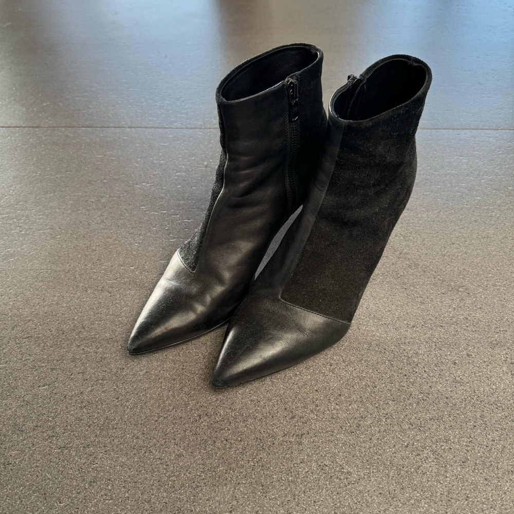 Rag & Bone Black Heeled Boots with Pointed Toe